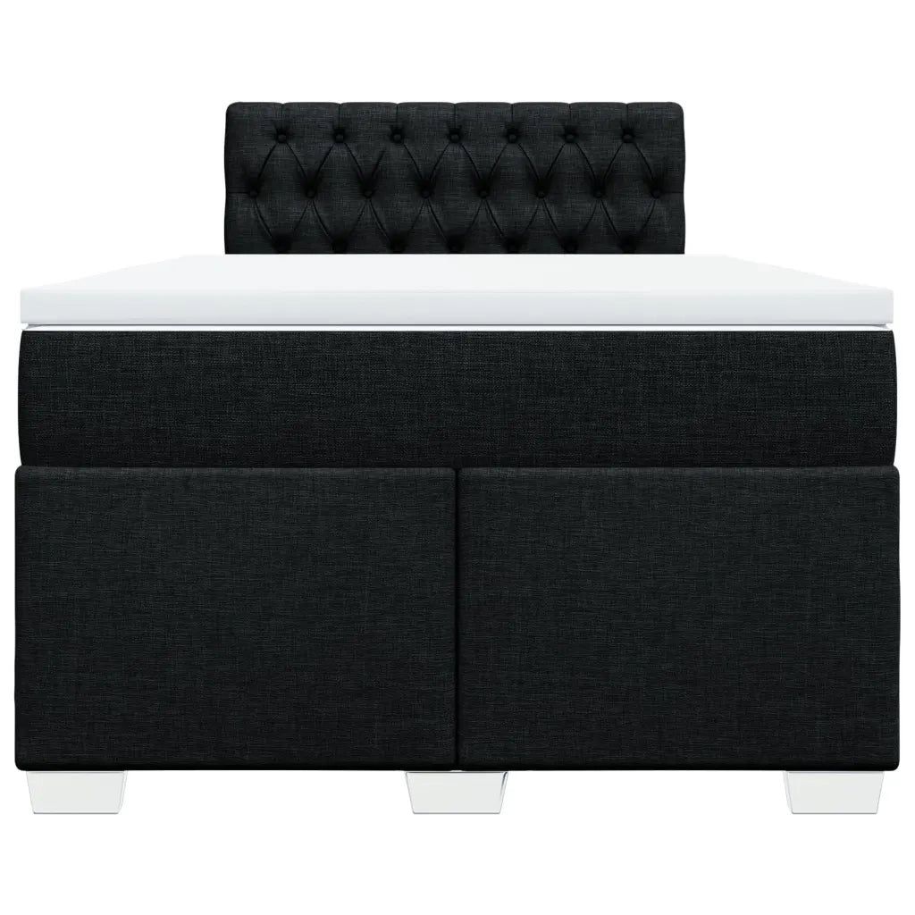 Giroletto a Molle con Materasso Nero 120x190 cm in Tessuto
