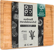 Piastra di taglio in bambù massivo con canale di succo - Piastra di taglio in legno grande 448x30x2 cm - Piastra di taglio antibatterica per la cucina