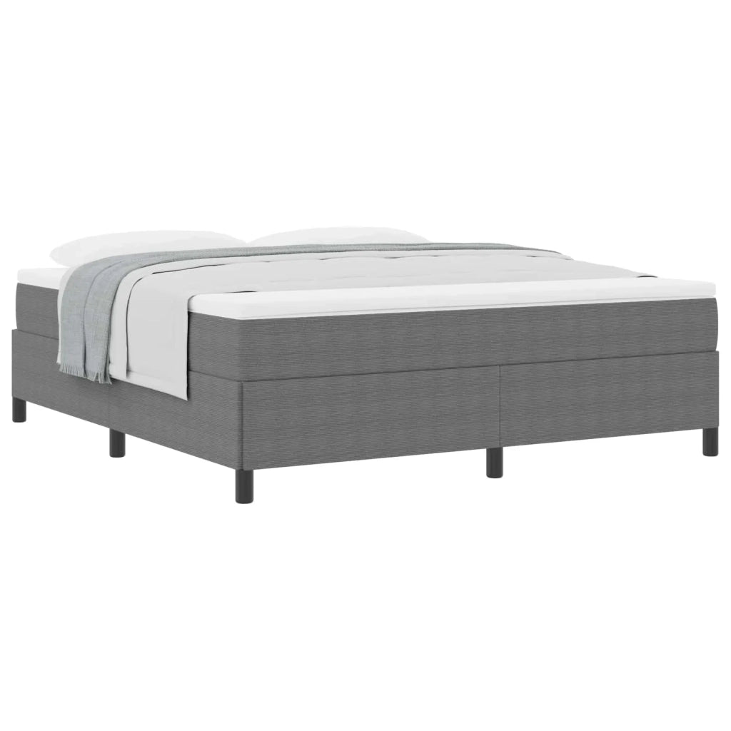 Letto a molle Grigio Chiaro 180 x 200 cm Tessuto in Cords 42006982