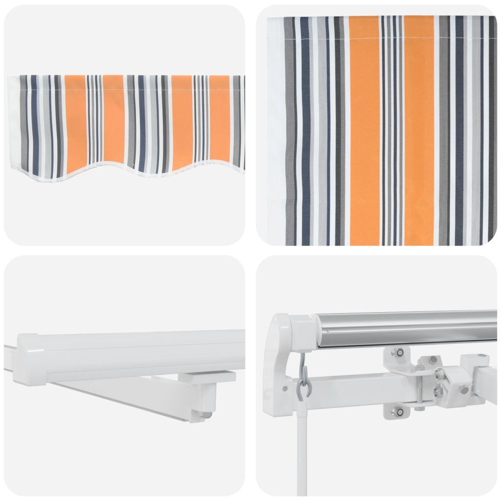 Tenda Retrattile Manuale con Strisce Multicolore LED 600x300 cm