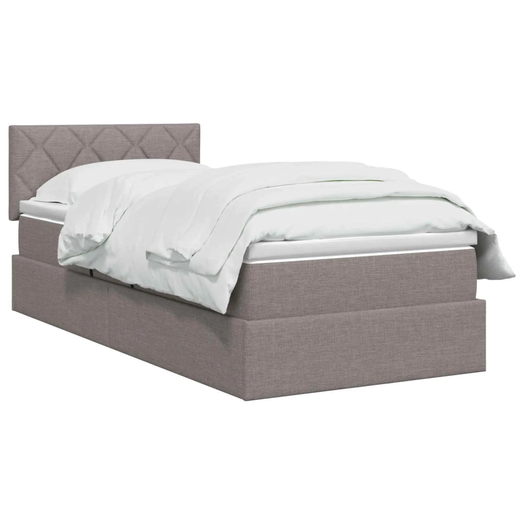 Letto con contenitore e materasso Tortora 100 x 200 cm Velluto 3458667