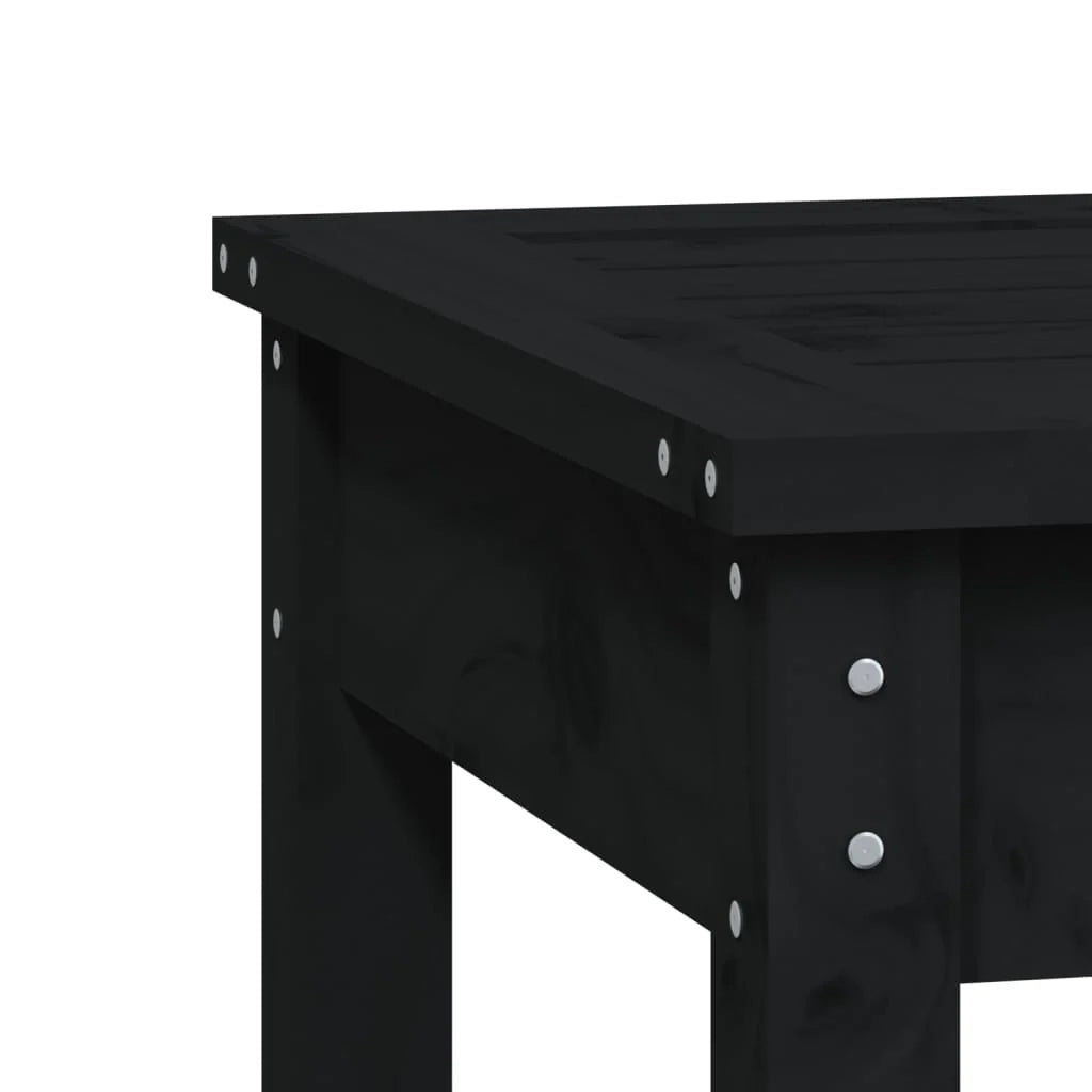 Panca da giardino mobili da esterno per patio terrazza nera 80 x 44 x 45 cm legno di pino massiccio 02_0011758