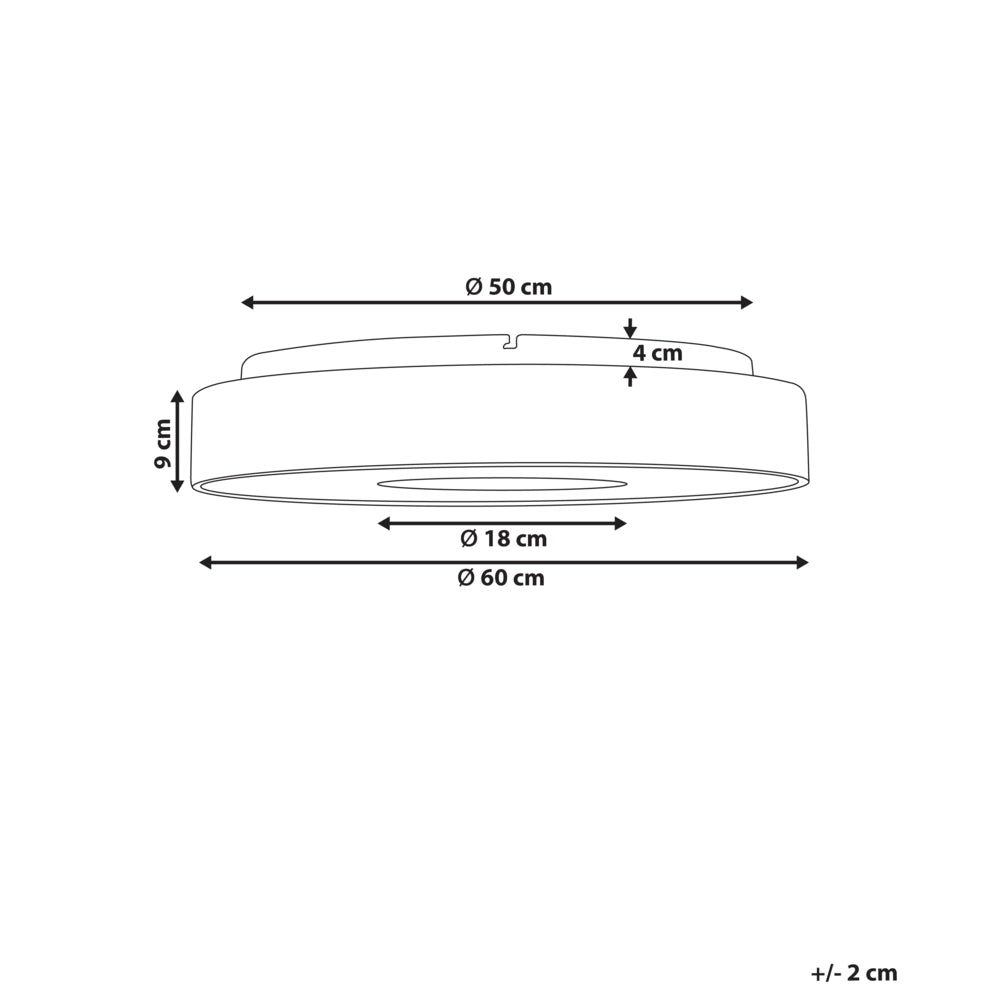 Plafoniera in metallo con luci LED integrate di forma rotonda con dimmer telecomando legno  moderna illuminazione