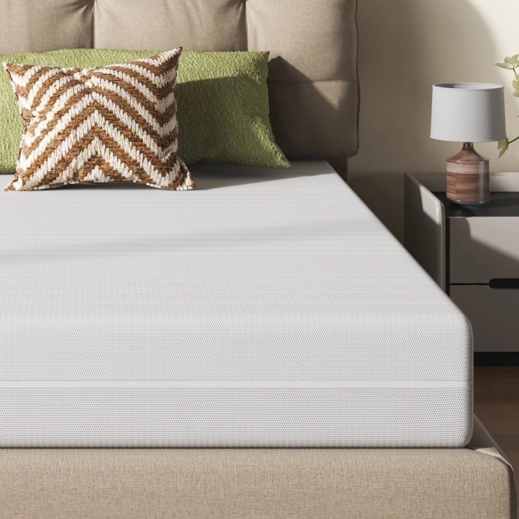 Materasso singolo 90 × 200 cm in schiuma D25, alto 20 cm, sfoderabile e lavabile, bianco