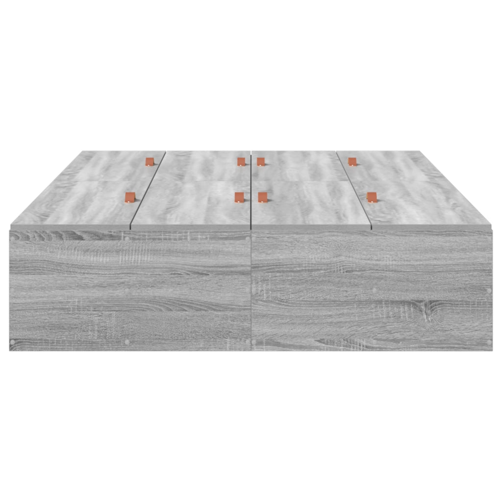 Struttura letto con contenitore  Grigia Sonoma 120x190 cm