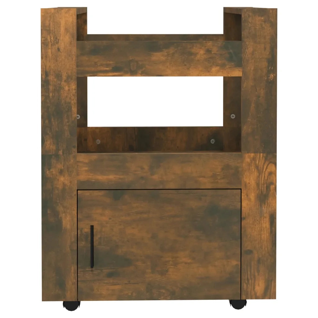 Carrello da Cucina-Scaffale per Cucina rovere fumo 60x45x80 cm Legno Multistrato 691421