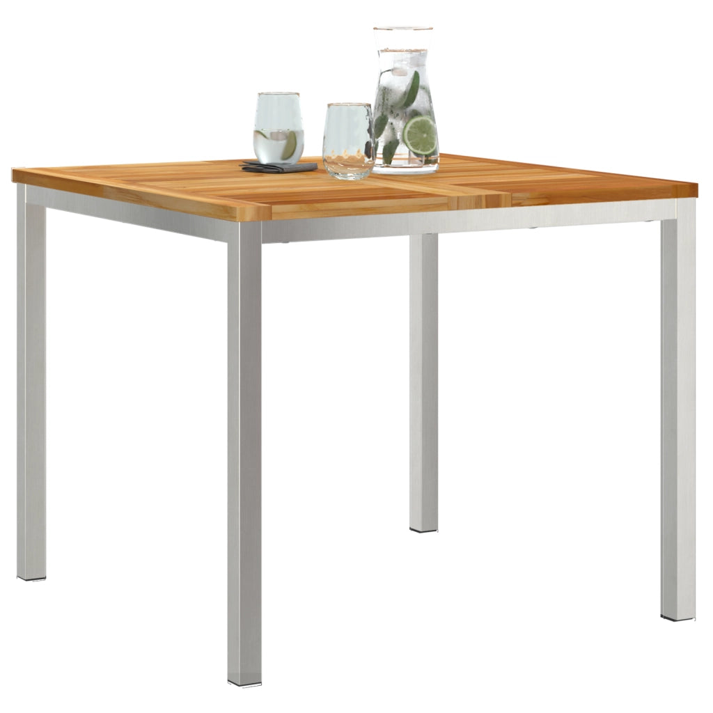 Tavolo da pranzo esterno 90x90x74.5 cm in legno massello di teak
