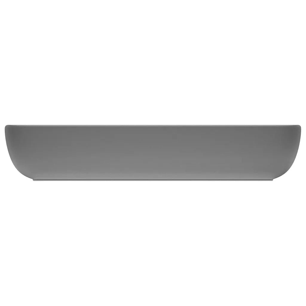 Lavabo Lusso Rettangolare Grigio Scuro Opaco 71x38 cm Ceramica 146961