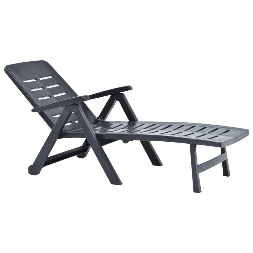 Sedia a sdraio lettino prendisole lettino da giardino mobili da giardino pieghevoli plastica antracite 02_0012879