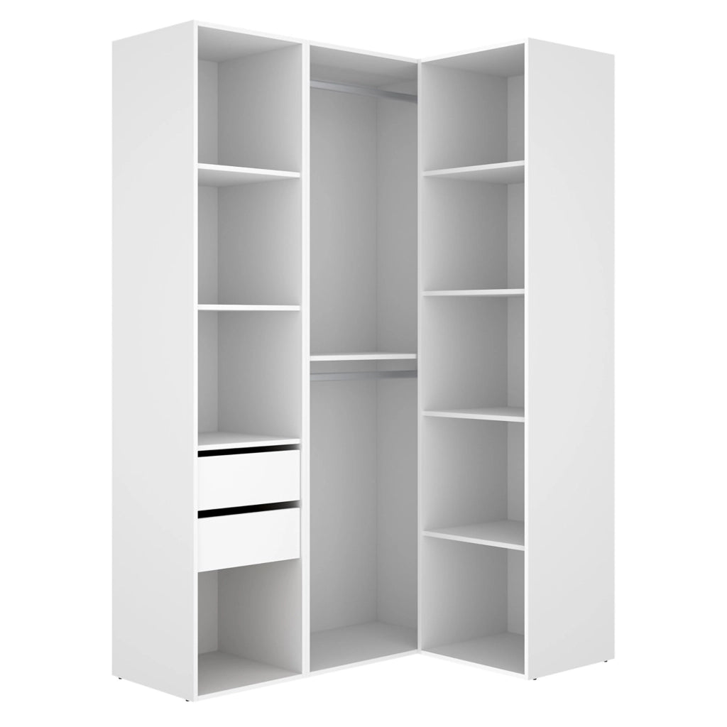 Armadio Camera da Letto Poyner, Guardaroba Grande Modulabile, 85x205h cm Bianco