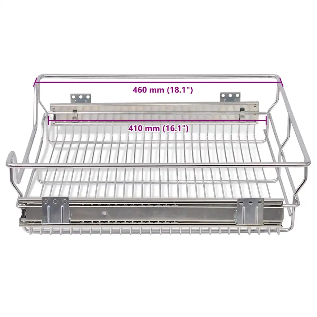 Cestelli a Rete Scorrevoli 2 pz Argento 600 mm