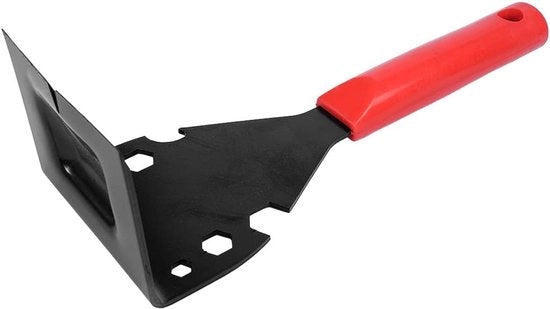 Sloothandgereedschap multifunzionale per pavimenti, listelli, piastrelle e chiodi - Robusto acciaio inossidabile con manico antiscivolo - Rosso - Rimozione facile dei materiali