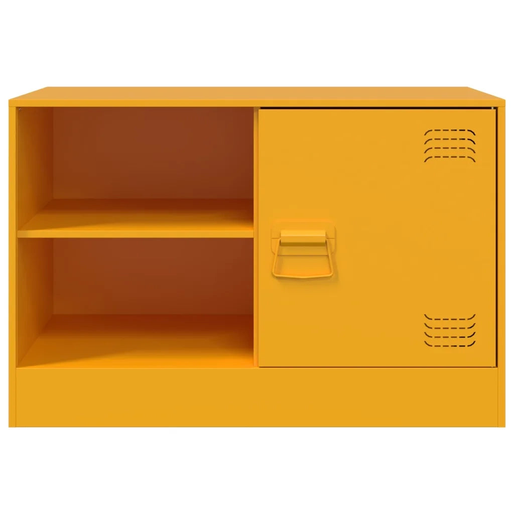 Mobili TV 2 pz Giallo Senape 67x39x44 cm in Acciaio 841697