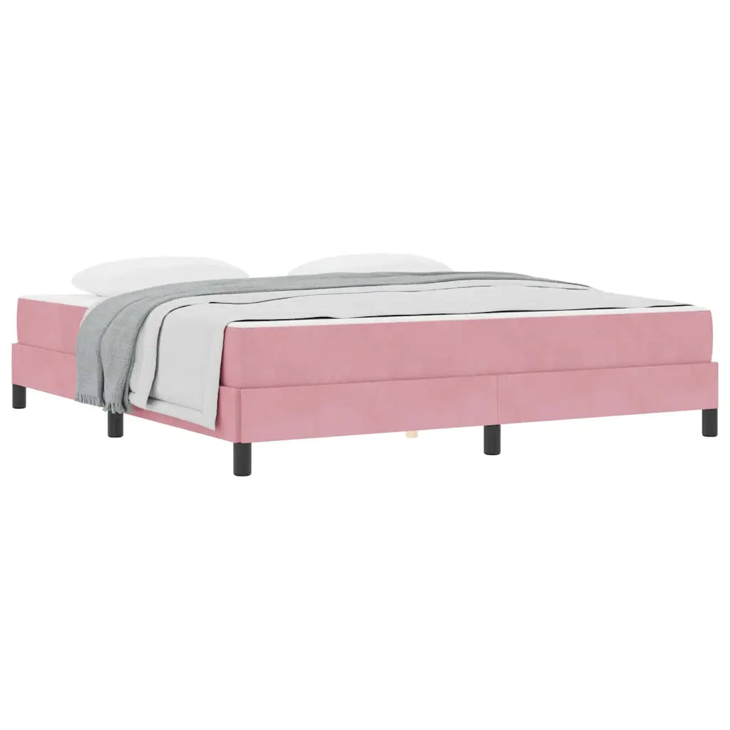 vidaXL Letto box spring con materasso Rosa 180 x 200 cm Velluto