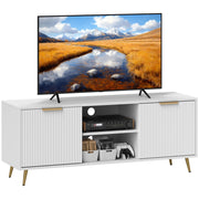 Mobile TV con 2 ripiani aperti e 2 ante ¨C Zephmum ¨C Bianco 120x35x48 cm