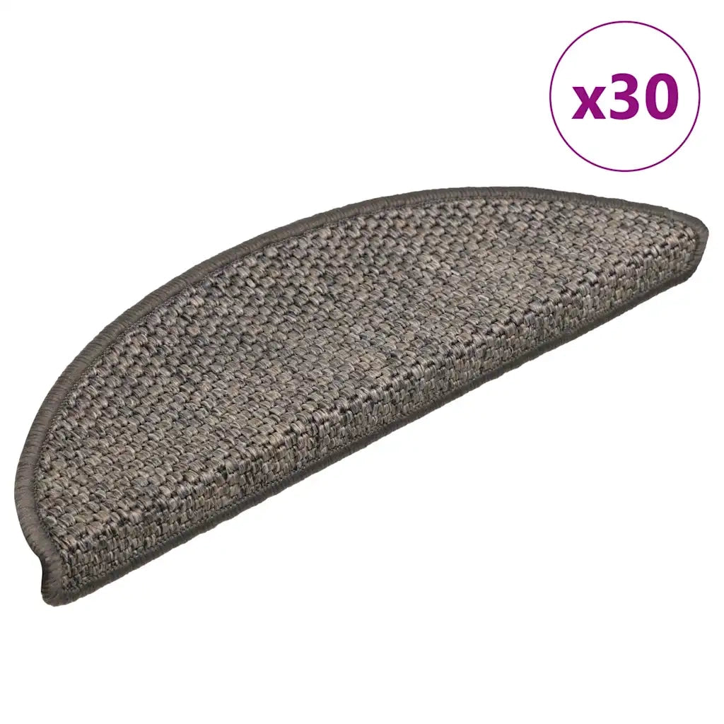 Tappeti Adesivi per Scale Sisal 30pz 56x17x3 cm Beige Marrone