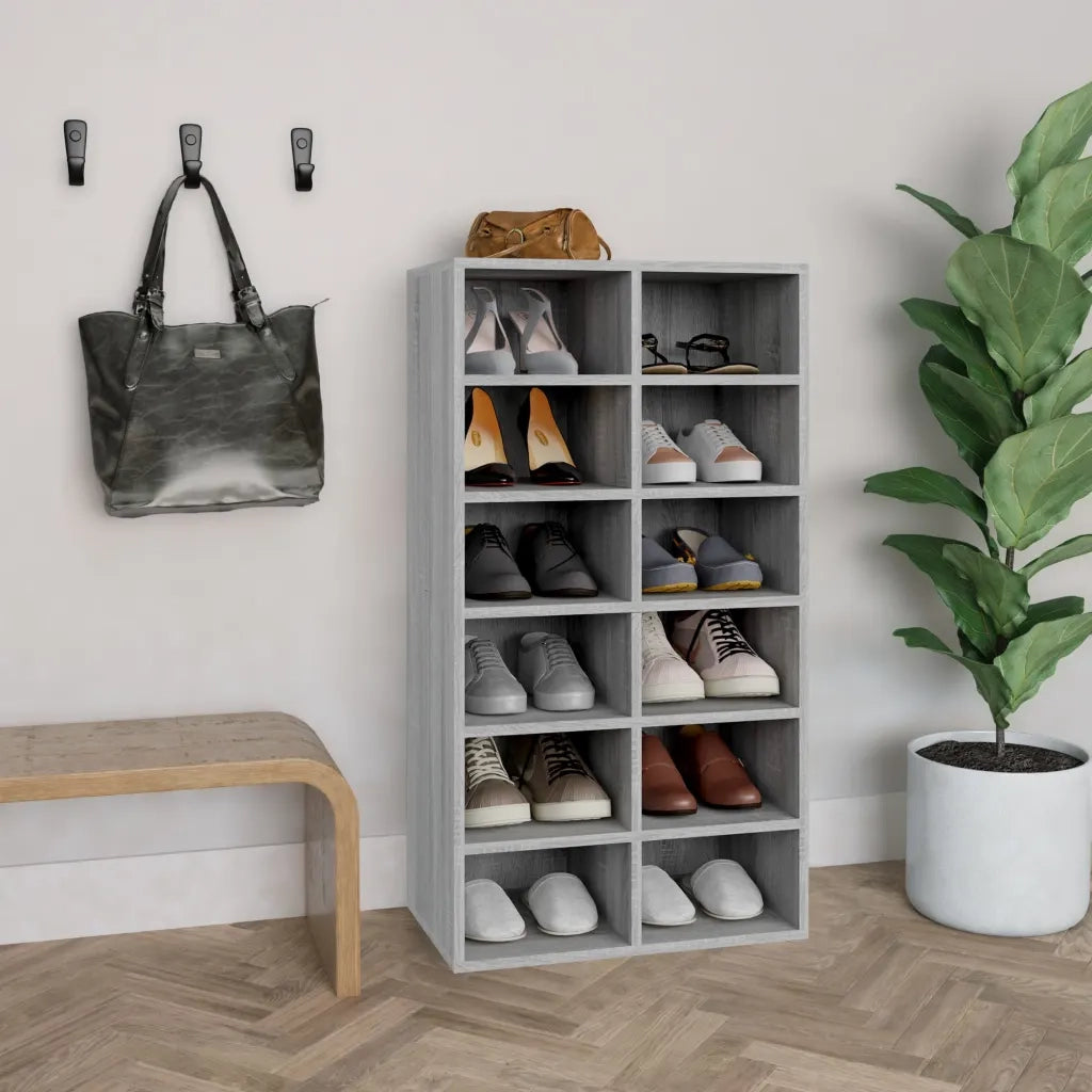 Scarpiera | Mobile per scarpe Grigio Sonoma 54x34x100,5 cm in Legno Multistrato