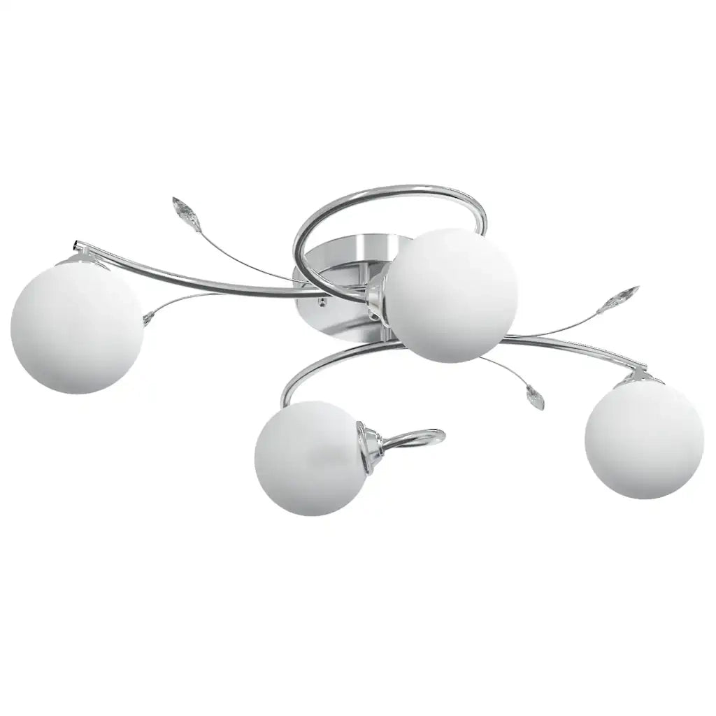 Lampada Soffitto con Paralumi Tondi in Vetro per 4 Luci LED G9 cod mxl 64482