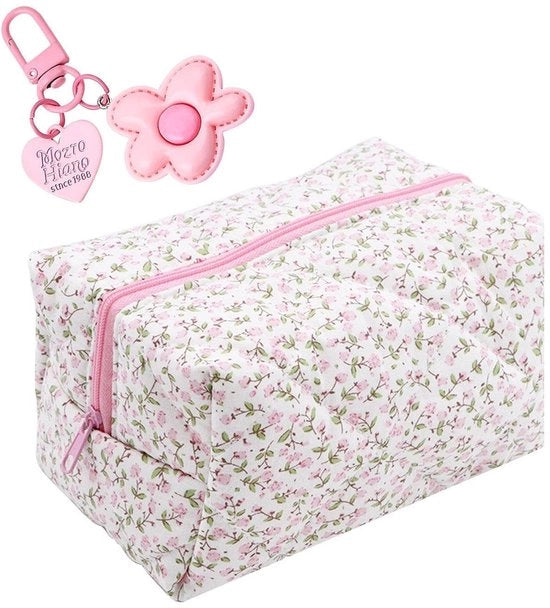 Borsa Cosmetica - Tela Rosa - Borsa Portatile - Grande Capacità - Borsa per Bagno - Impermeabile e Resistenente al Contatto con la Sporcizia