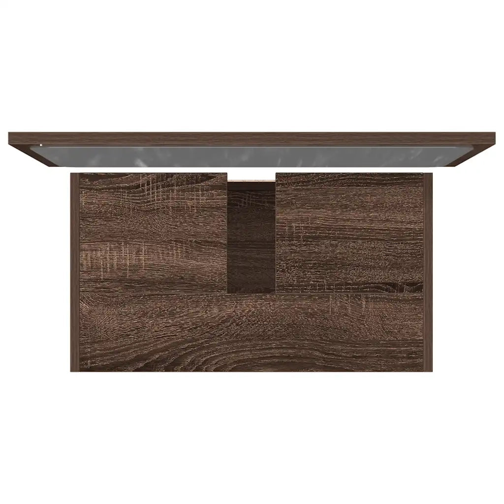 Set Mobili da Bagno 2 pz Rovere Marrone in Legno Multistrato