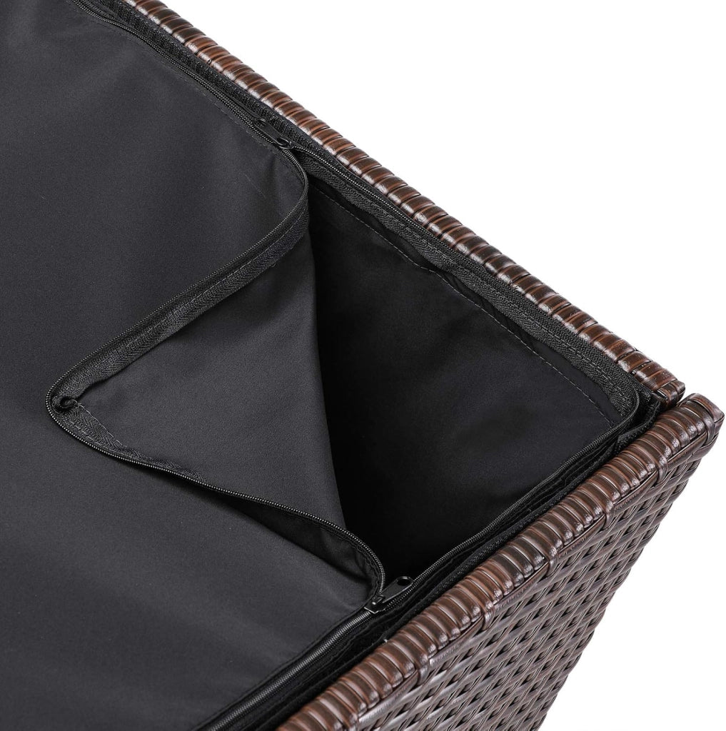 ® Baule da Giardino 318 L Impermeabile 75x75x70cm Contenitore Esterno Polyrattan Marrone