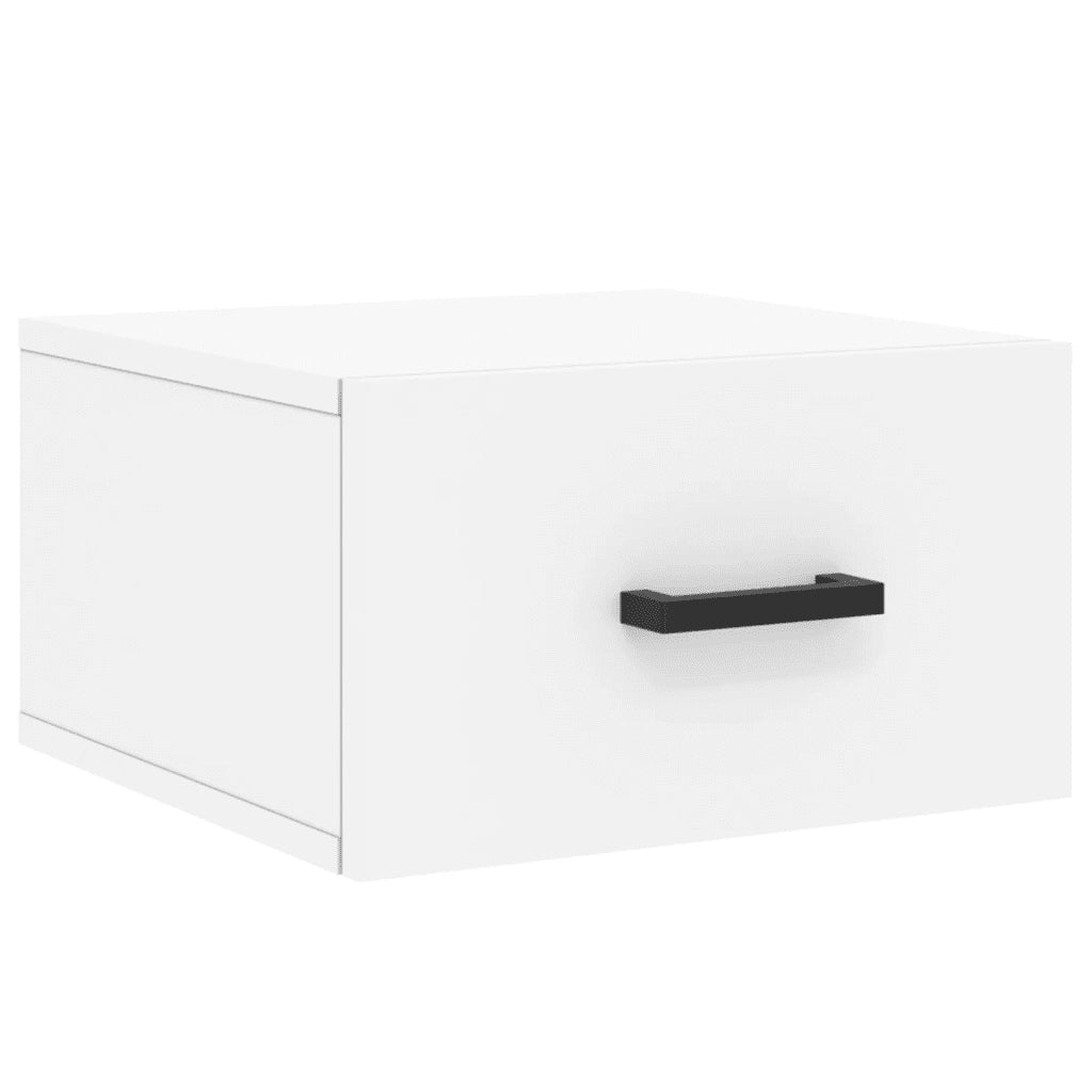 Comodino a Muro-Tavolino da notte sospeso Bianco 35x35x20 cm 668338