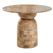 Tavolo da pranzo in legno di mango marrone chiaro ø 110 cm Struttura e base in legno massello Design moderno rotondo