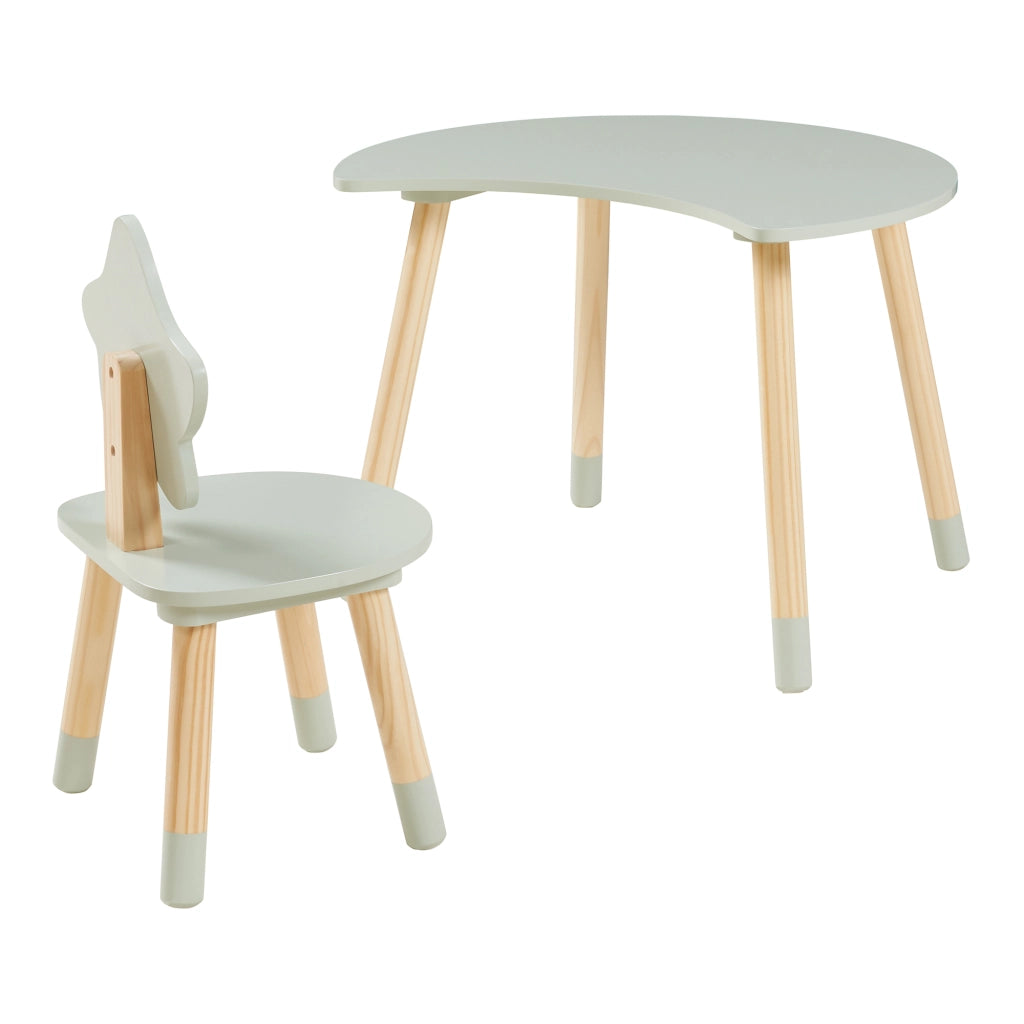 Set Lallega di 2 Mobili per Cameretta Scrivania e Sedia - Verde Menta/Naturale [en.casa]