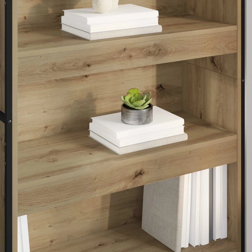 Armadio per Libri 2 pcs Rovere Artigianale 80 x 30 x 155 cm