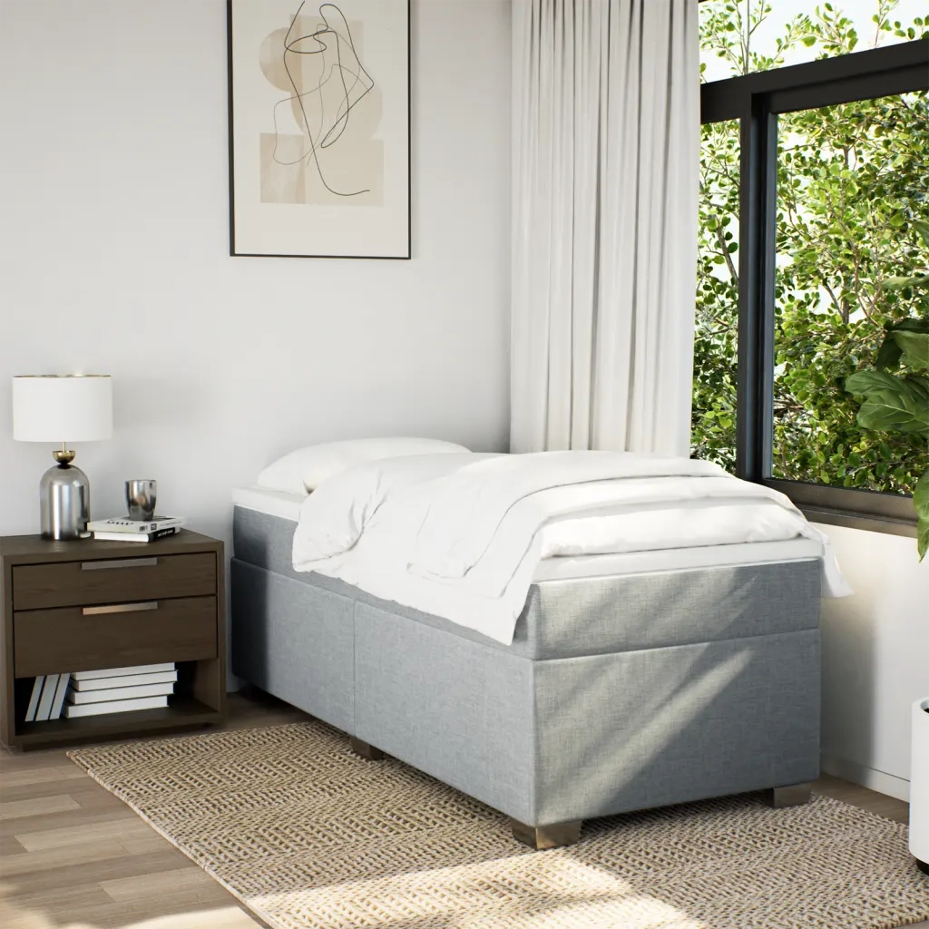 Giroletto a Molle con Materasso Grigio Chiaro 90x200 cm Tessuto 3285102
