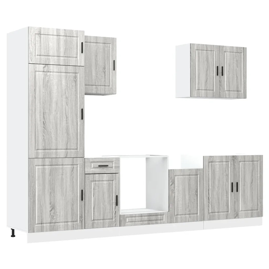 vidaXL Set Mobili da Cucina 7 pz Porto Grigio Sonoma in Truciolato