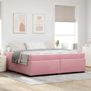 Struttura del letto con materasso Rosa 200 x 200 cm Tessuto 3399313