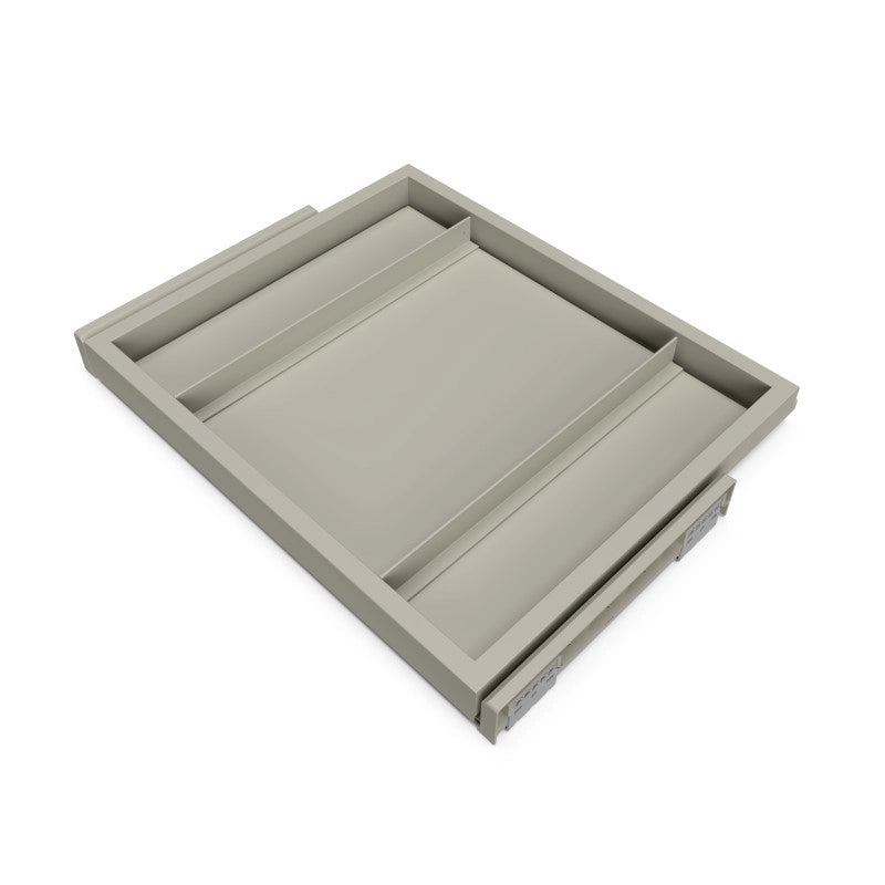 Kit di vassoio metallico e telaio a scorrimento con chiusura ammortizzata per armadio, regolabile, modulo 600 mm, Nero..