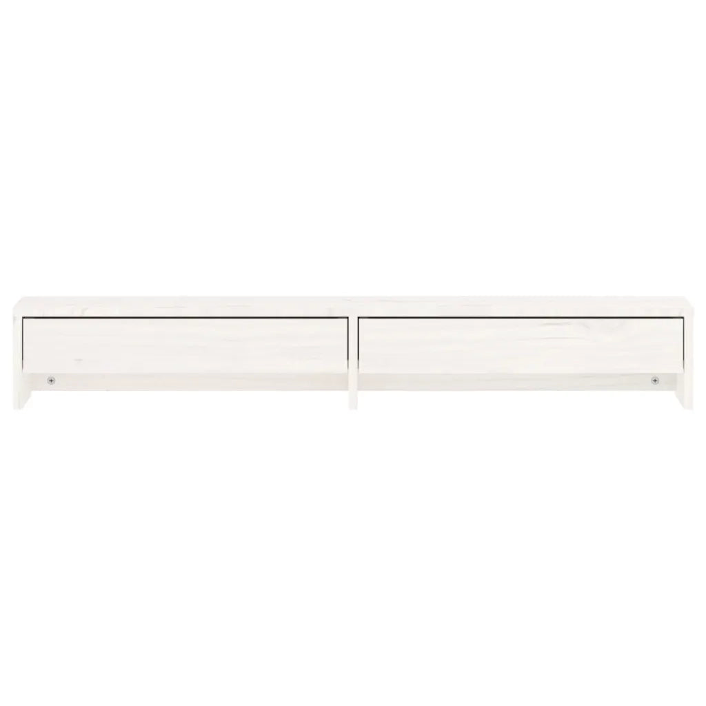 Supporto per Monitor Bianco 100x27x15 cm Legno Massello di Pino 813960