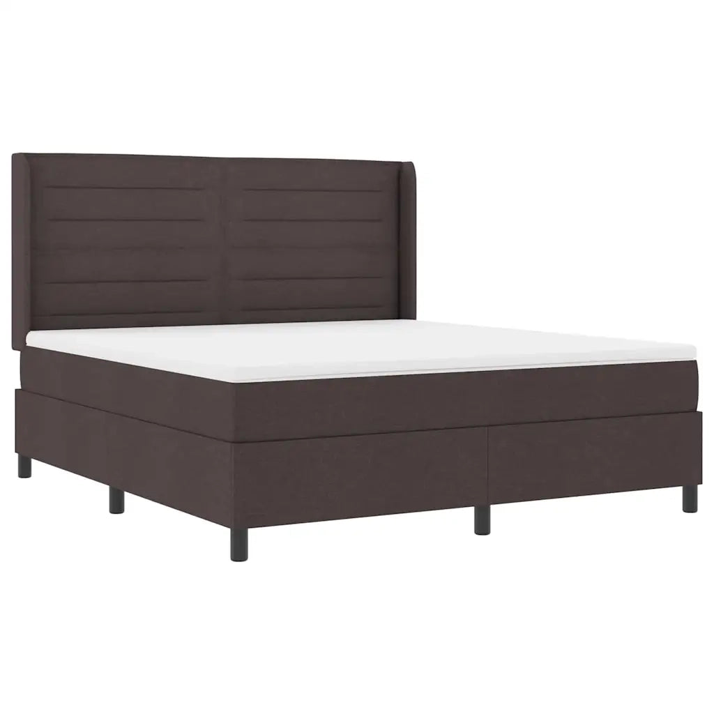 Letto a molle con materasso Marrone Scuro 200 x 180 cm Tessuto 3341598