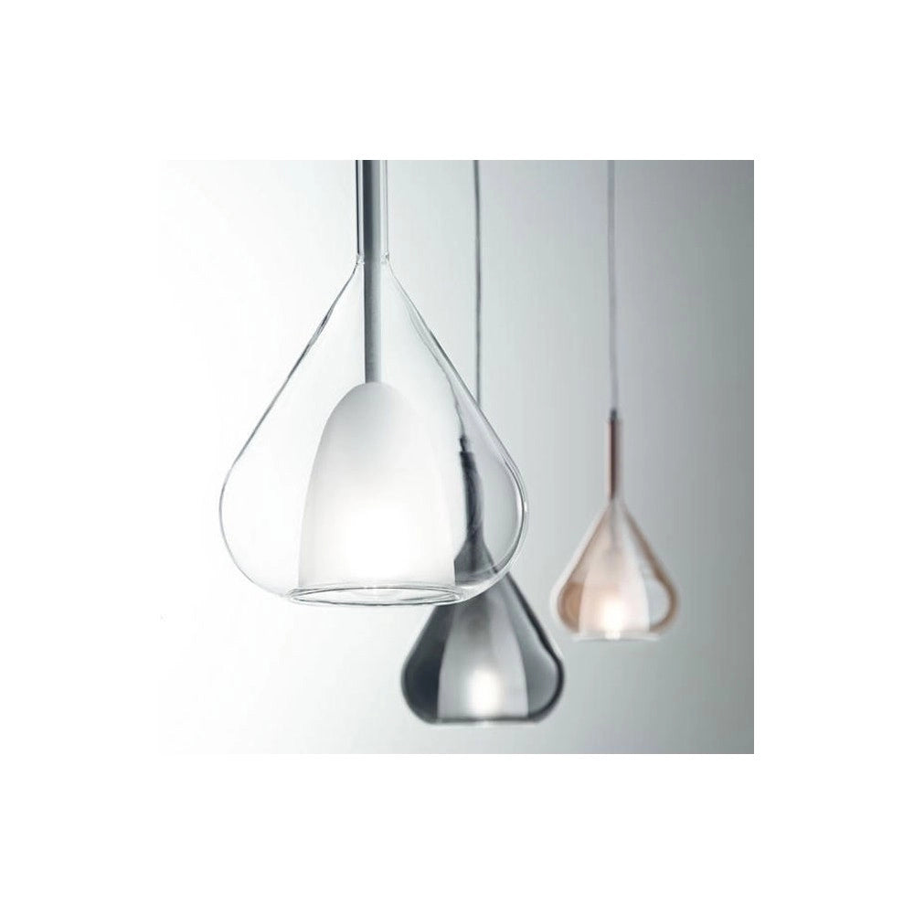 Lampadario a sospensione Lila a Led in metallo e vetro borosilicato 3481-49-362 Fabas Luce