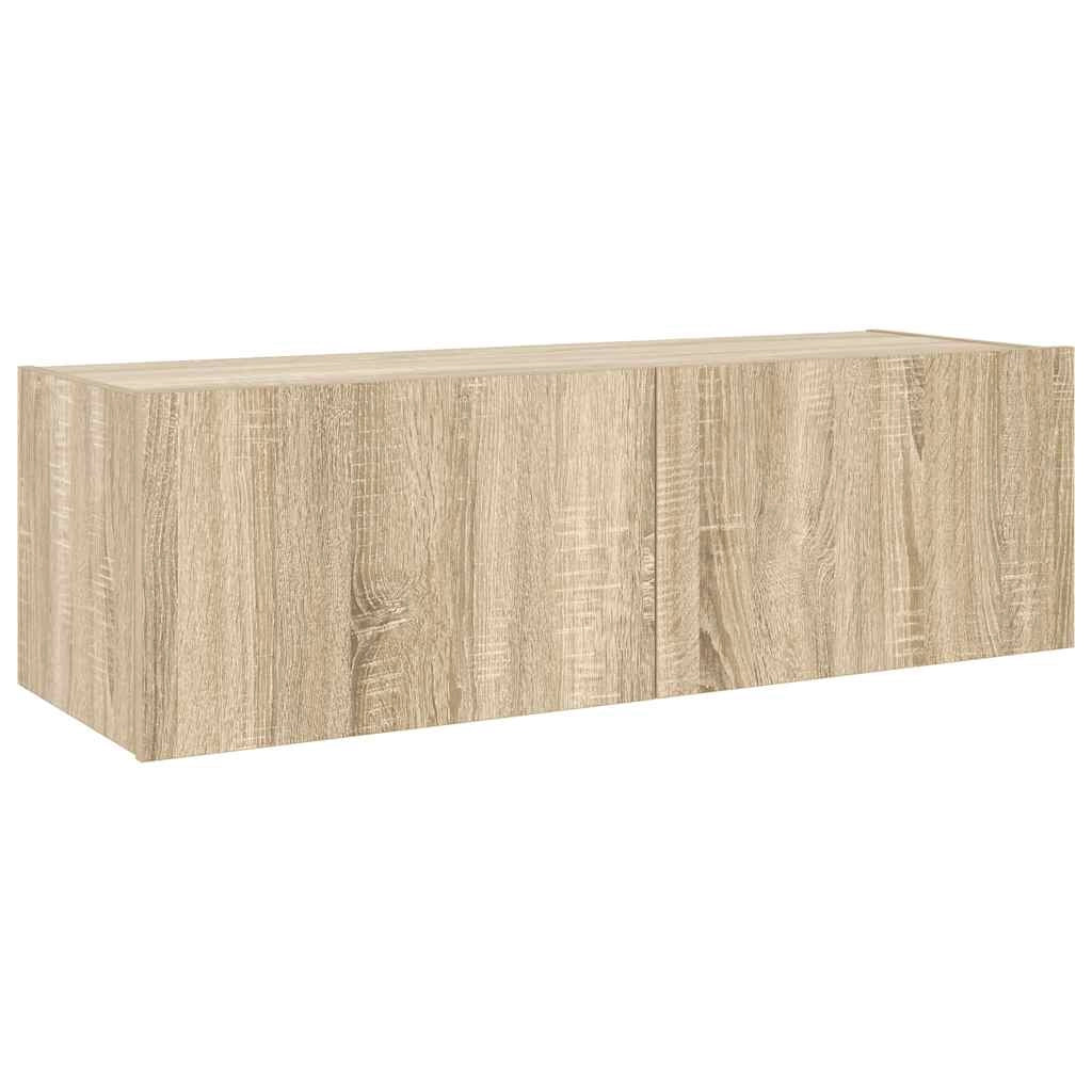 Mobile TV a Parete con Luci LED Rovere Sonoma 100x35x31 cmcod mxl 110174
