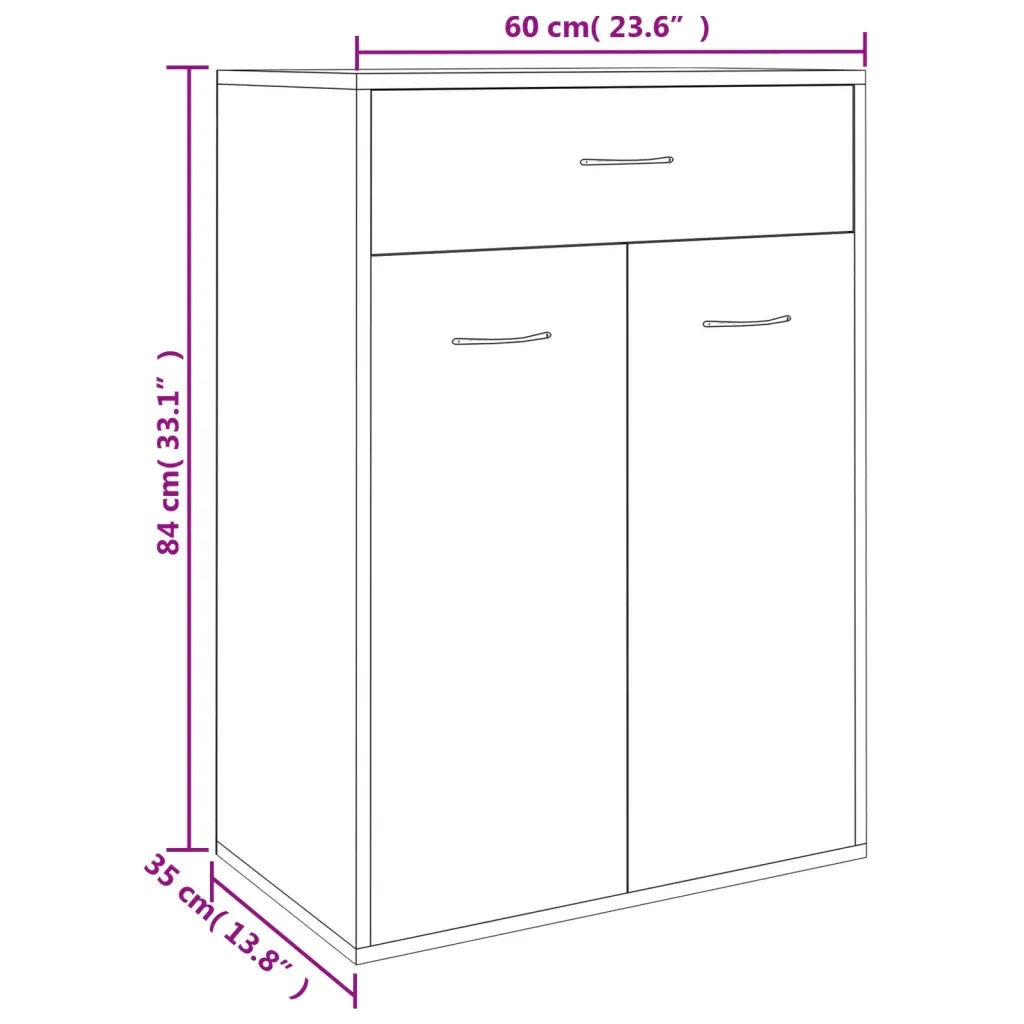 Scarpiera-Scaffale per scarpe Rovere Sonoma 60x35x84 cm in Legno Multistrato
