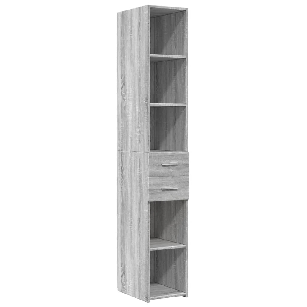 Mobile contenitore sottile e moderno salvaspazio 30 x 42,5 x 225 cm legno composito grigio 02_0055557