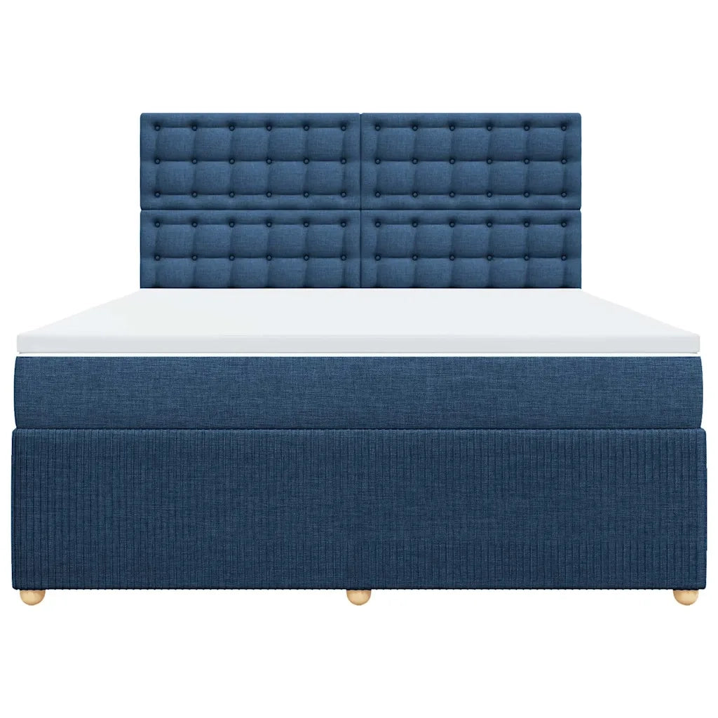 vidaXL Giroletto a Molle con Materasso Blu 180x200 cm in Tessuto