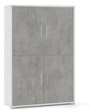 Mobile con 4 Ante 108x161x41 cm Ossido Bianco/Cemento