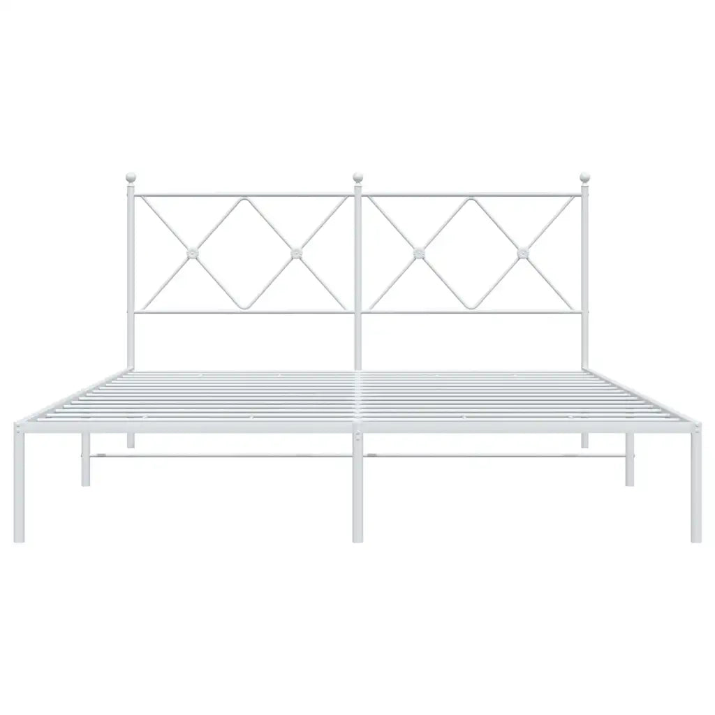 Giroletto con Testiera Metallo Bianco 150x200 cm