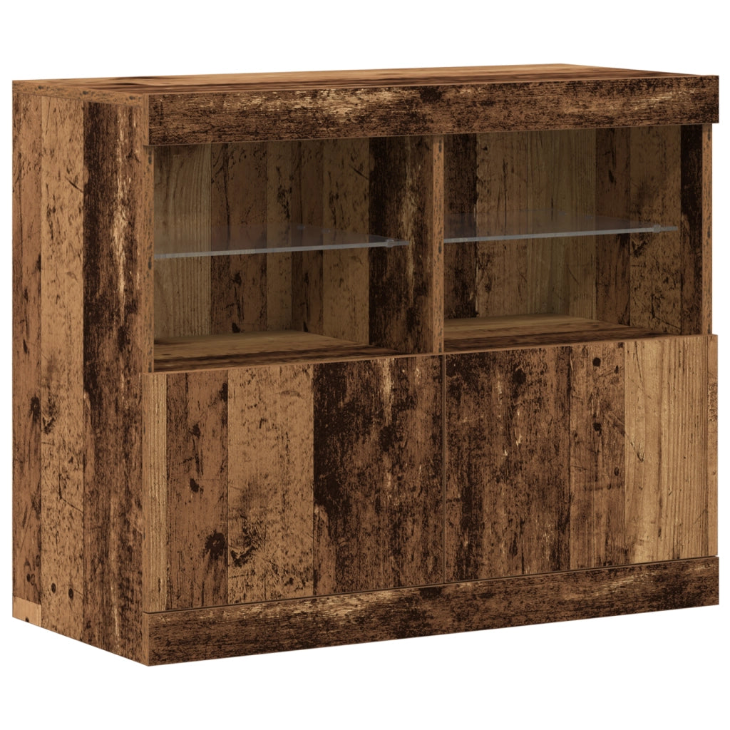 Sideboard con Luci LED Legno Vecchio 81x37x67 cm