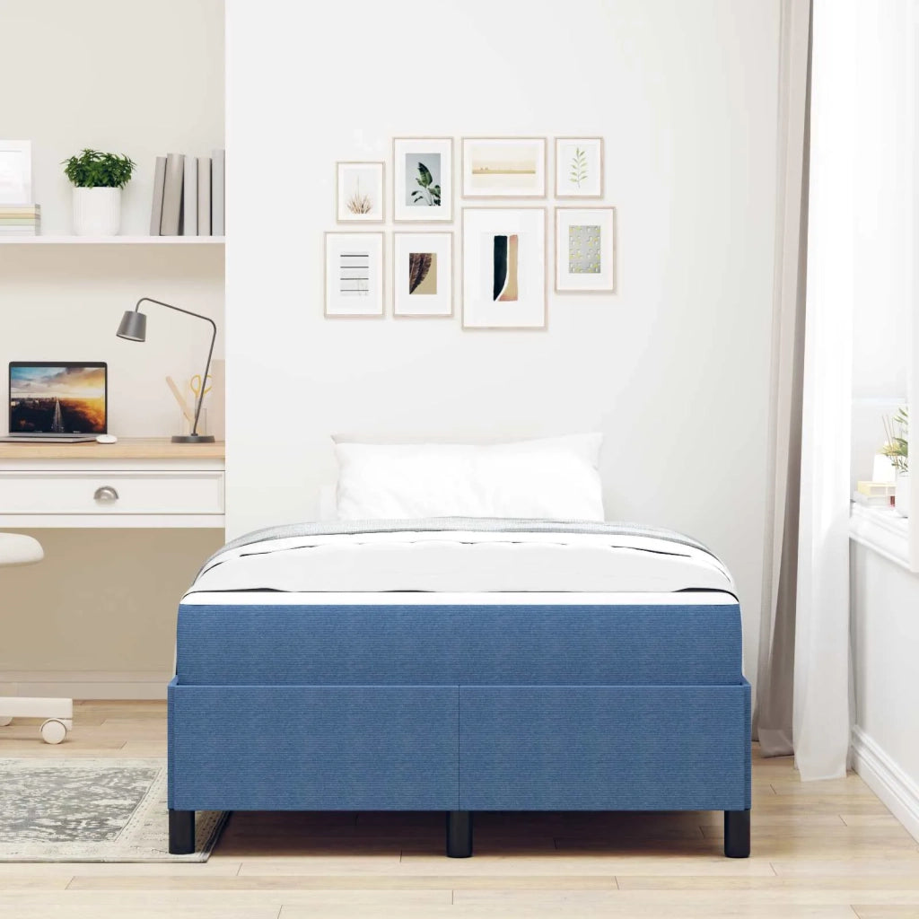 Struttura del letto con materasso Blu 120 x 200 cm Tessuto