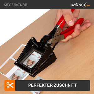 Taglierina per fototessere 50 x 50 mm, Fustellatrice manuale per taglio foto in formato fototessera, con manico ergonomico
