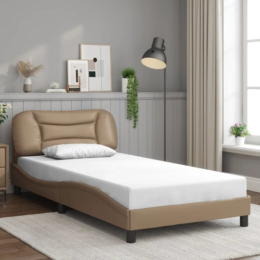 Giroletto senza Materasso-Struttura Letto Hvar Cappuccino 100x200 cm in Similpelle