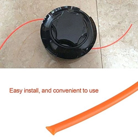 Cavo Trimmer in Nylon - Durevole e Resistente - 50 m - Arancione - Adatto per Motoseggio e Motocarrozzetto - Facile da Installare