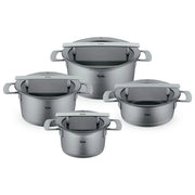 Fissler Set Pentole Phi Collection 4 Pezzi Acciaio Inox con Coperchi in Vetro