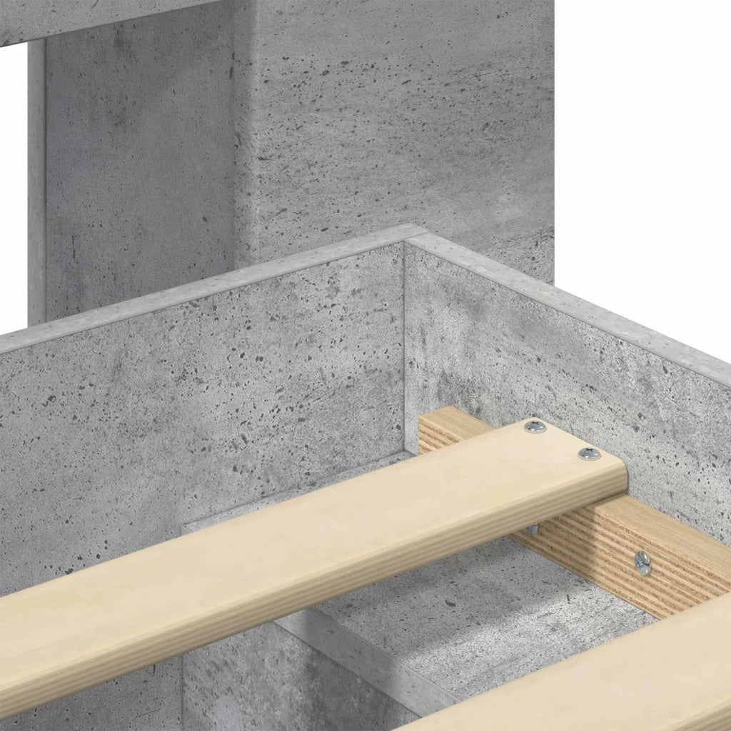 Telaio del letto con storage Grigio Cemento 80 x 200 cm