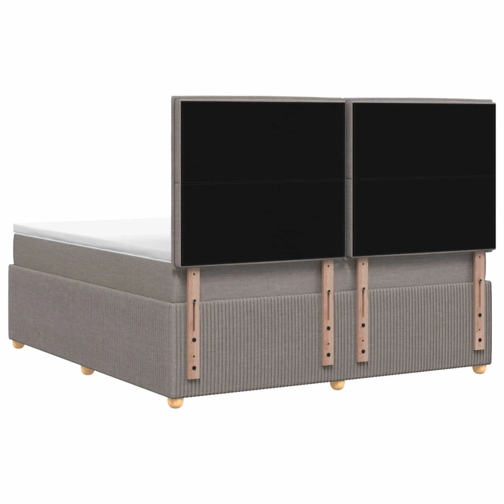 Letto box spring con materasso Tortora 140 x 190 cm Tessuto 3454386